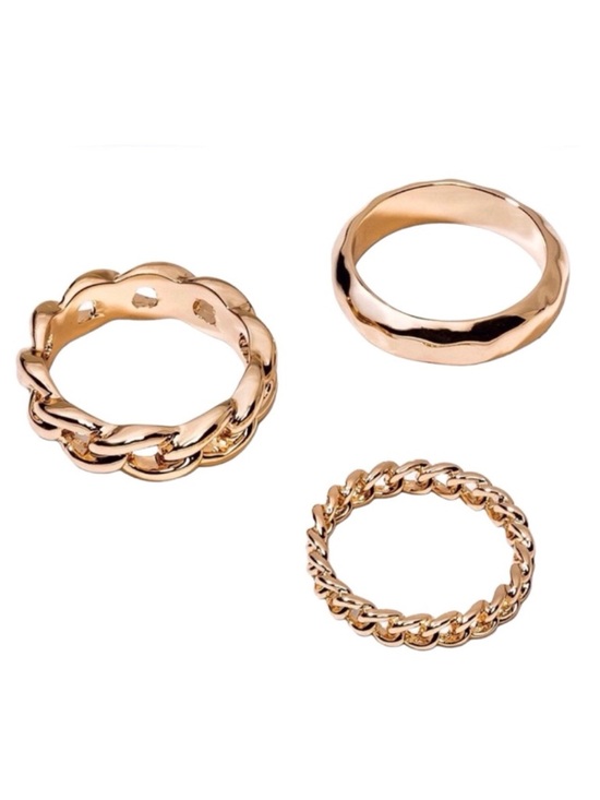 Fashion Jewelry Jewelry - Set of (3) Gold-Tone Rings (NWT) (Size: 6-8)
